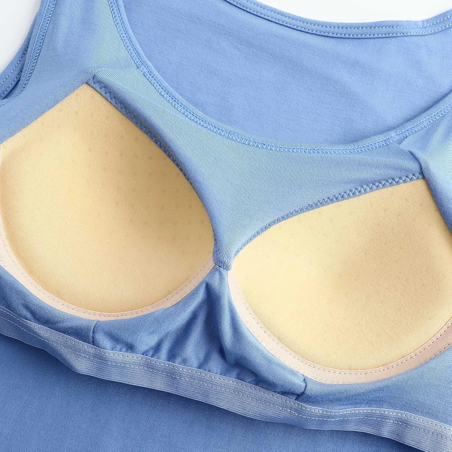 Womens Modal Built-in Bra Padded Camisole Yoga Tanks Tops
