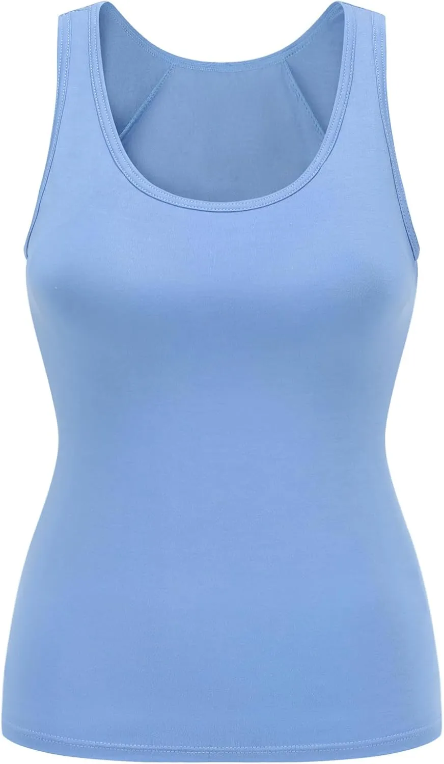 Womens Modal Built-in Bra Padded Camisole Yoga Tanks Tops