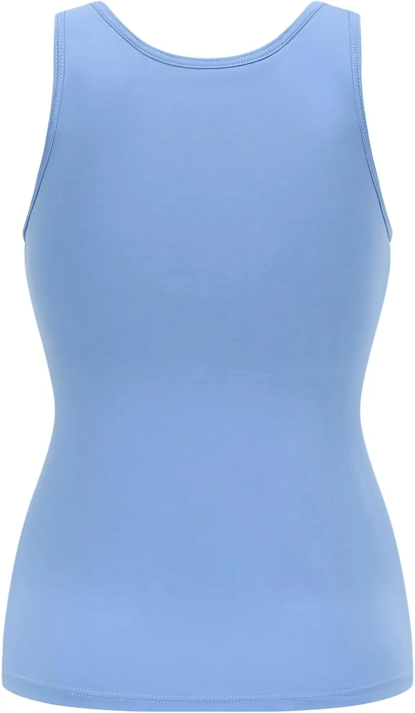 Womens Modal Built-in Bra Padded Camisole Yoga Tanks Tops