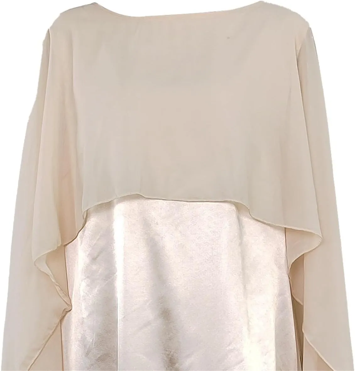 Women's Muslim Chiffon Dress Round Neck Loose Swing Middle Eastern Robe Maxi Long Dresses Fashion Bat Sleeves Dress