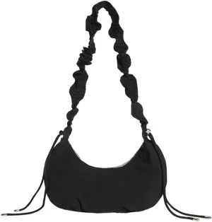 Women's Nylon Shoulder Crossbody Bag Quilted Dumpling Hobo Totes Handbag Y2K Pleated Crescent Purse with Drawstring