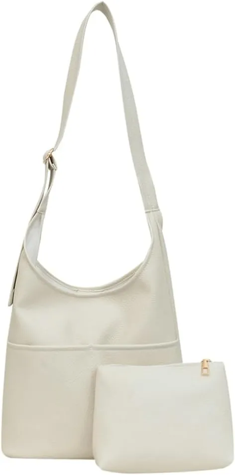 Women's Soft PU Leather Shoulder Crossbody Bag Large Bucket Totes Fashion Handbag Purse Top Handle Bag
