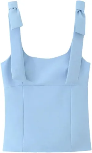 Women's Solid Color Casual Square Neck Bright Color Simple Sleeveless Camisole Top