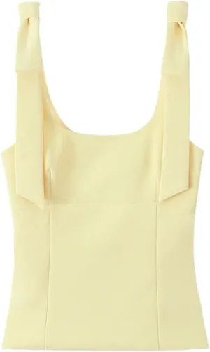 Women's Solid Color Casual Square Neck Bright Color Simple Sleeveless Camisole Top
