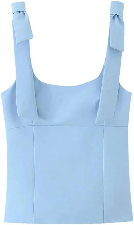 Women's Solid Color Casual Square Neck Bright Color Simple Sleeveless Camisole Top