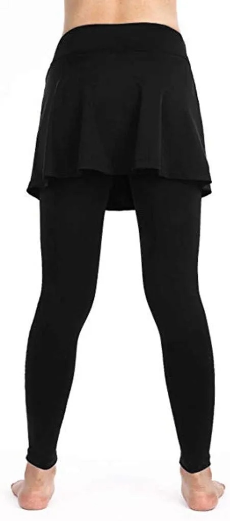 Women's Sports Skirted Leggings Yoga Skirts Spandex Tights Athletic Tennis Skorts Gym Active Running Bottoms
