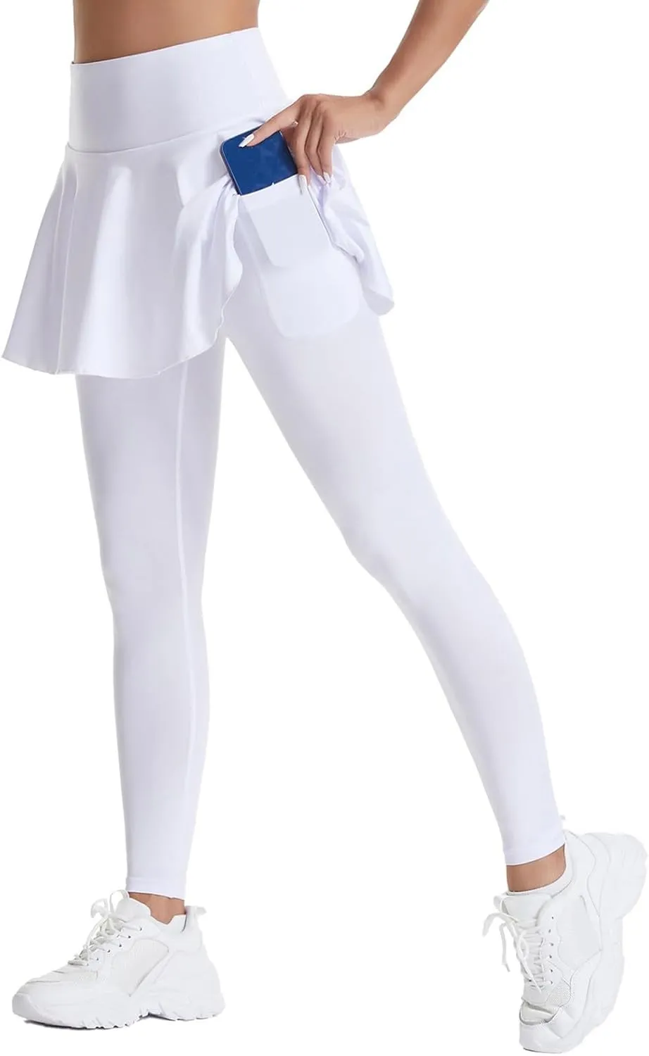 Women's Sports Skirted Leggings Yoga Skirts Spandex Tights Athletic Tennis Skorts Gym Active Running Bottoms