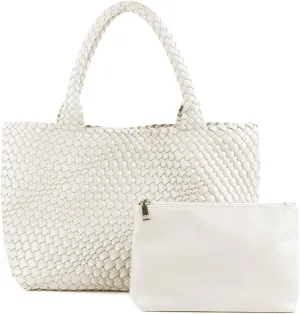 Woven Tote Bag Womens Purse Woven Bags for Women Large Summer BeachTote Bags Vegan Leather Shoulder Handbags Travel Totes