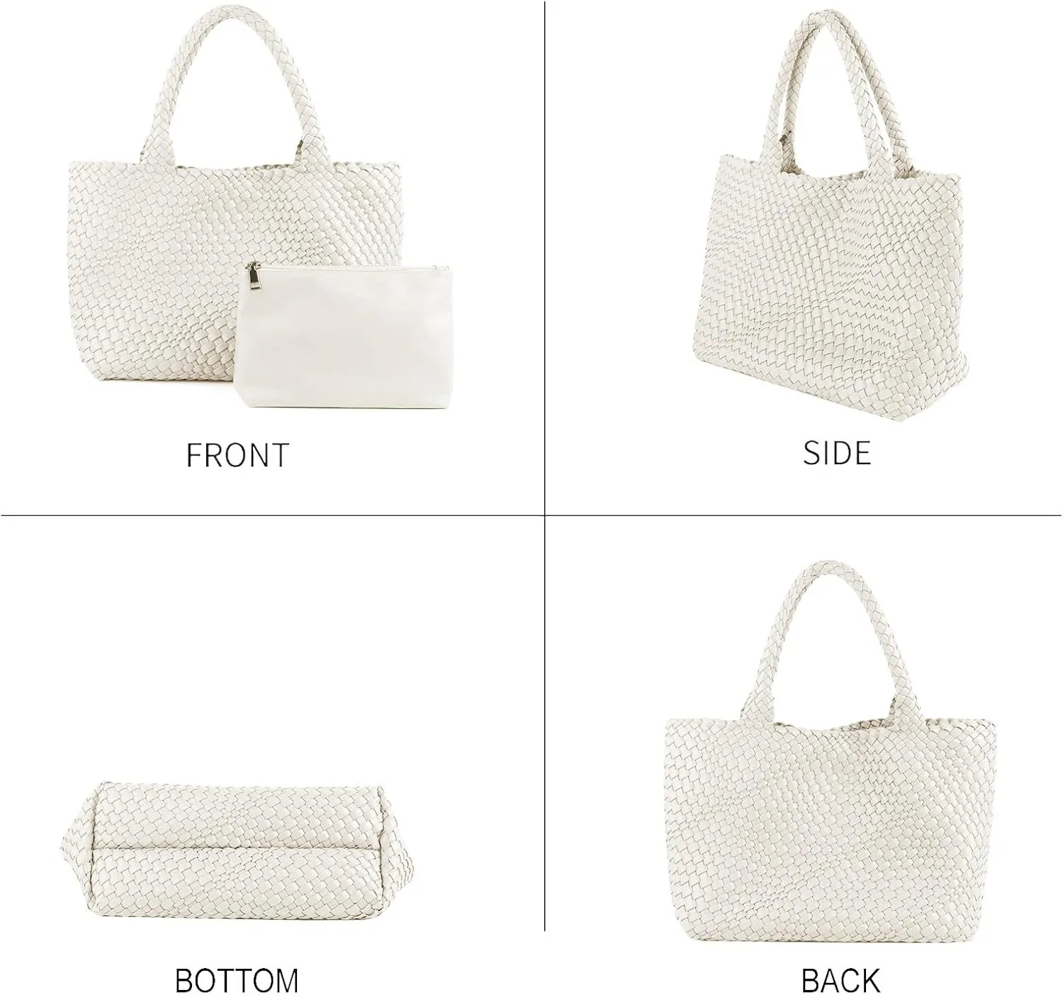 Woven Tote Bag Womens Purse Woven Bags for Women Large Summer BeachTote Bags Vegan Leather Shoulder Handbags Travel Totes