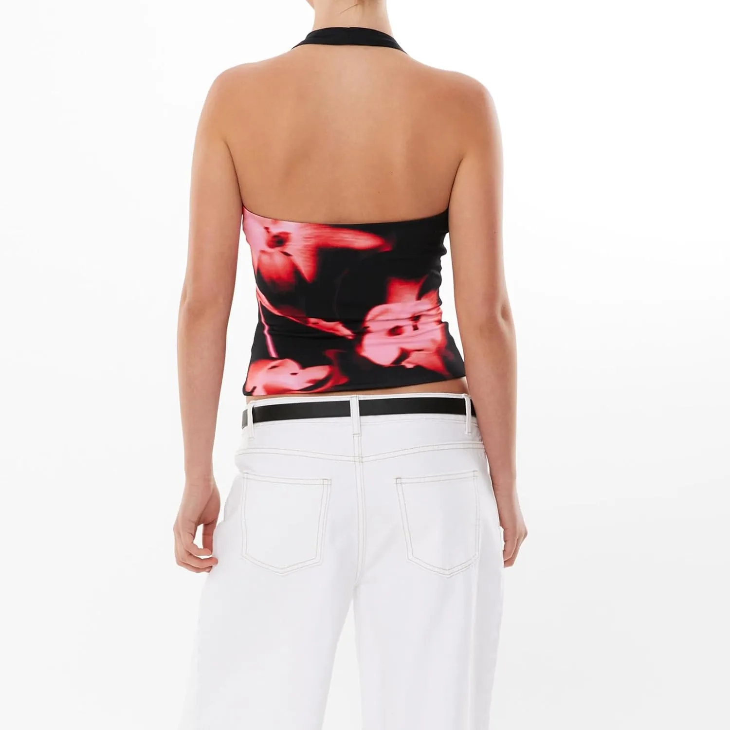 Y2k Camisole Top Women Teen Girl Floral Sleeveless Backless Spaghetti Strap Low Neck Crop Tank Sexy Going Out Cami