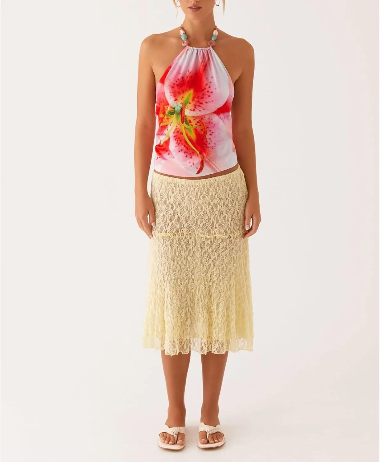 Y2K Spaghetti Strap Crop Top Vintage Floral Aesthetic Cami Tank Tops Teen Cute Summer Trendy Scoop Neck Going Out Tops