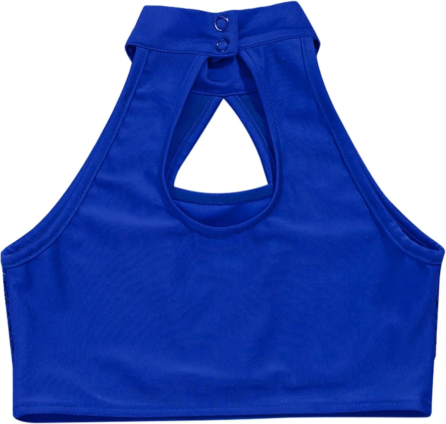 YiZYiF Girls Sequins Dance Crop Tops Cheer Jazz Performance Vest Shirt Sleeveless Camisole Tank Tops Costume