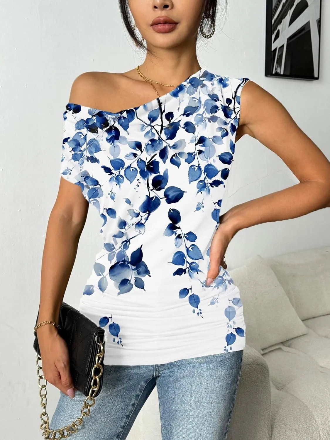 Zeagoo Tank Top for Women Trendy Going Out Tops Sleeveless Shirts Ruched Business Casual Basic Tunic Tops