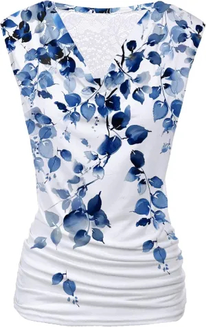 Zeagoo Tank Top for Women Trendy Going Out Tops Sleeveless Shirts Ruched Business Casual Basic Tunic Tops