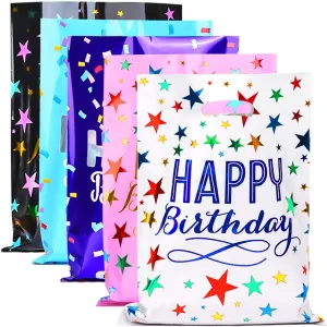 ZGORENDZ 40 Pack Party Favor Bags for Kids Birthday Assorted Colors Goodie Gift Bags for Girls & Boys Birthday Party (6.7 * 9.7 inch)