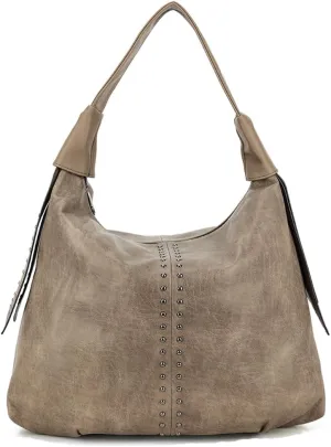 ZiMing Vintage Handbags Womens Single Shoulder Bag Tote Bag Vegan Leather Hobo Handbag Ladies Weekender Bag Rivet Totes Purse